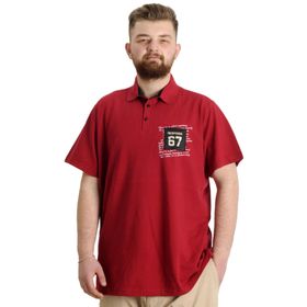 Mode XL 23332 Nyc Bordo Parçalı Erkek Polo T-Shirt