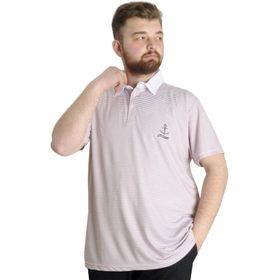 Mode XL 23340 Kaği Bordo Çizgili Erkek Polo T-Shirt