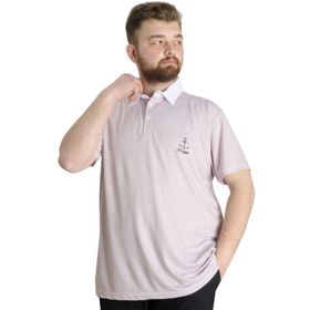Mode XL 23340 Kaği Bordo Çizgili Erkek Polo T-Shirt