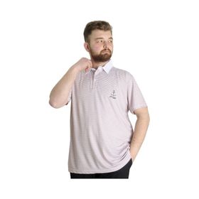 Mode XL 23340 Kaği Bordo Çizgili Erkek Polo T-Shirt