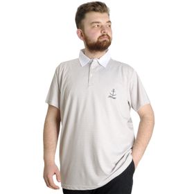 Mode XL 23340 Kaği Kahverengi Çizgili Erkek Polo T-Shirt