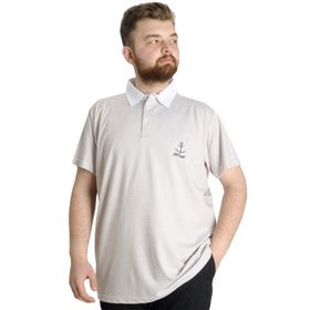 Mode XL 23340 Kaği Kahverengi Çizgili Erkek Polo T-Shirt