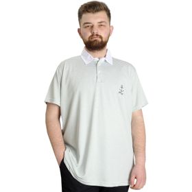 Mode XL 23340 Kaği Yeşil Çizgili Erkek Polo T-Shirt