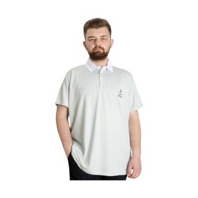 Mode XL 23340 Kaği Yeşil Çizgili Erkek Polo T-Shirt