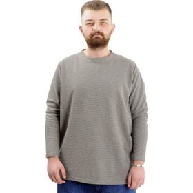 Mode XL 23460 Waffle Haki Erkek Sweatshirt