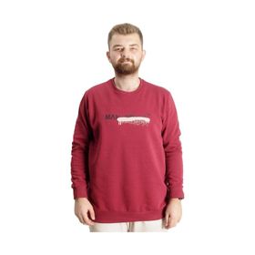Mode XL 23528 Bordo Bisiklet Yaka Erkek Sweatshirt