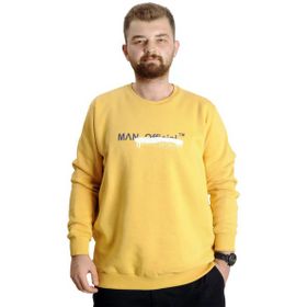 Mode XL 23528 Hardal Bisiklet Yaka Erkek Sweatshirt