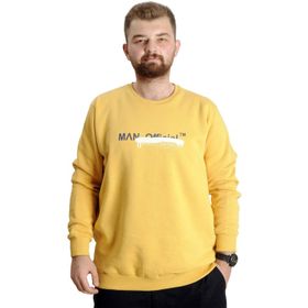 Mode XL 23528 Hardal Bisiklet Yaka Erkek Sweatshirt