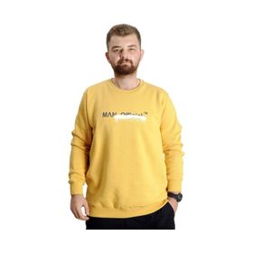 Mode XL 23528 Hardal Bisiklet Yaka Erkek Sweatshirt