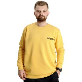 Mode XL 23529 Hardal Bisiklet Yaka Erkek Sweatshirt