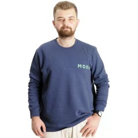 Mode XL 23529 İndigo Bisiklet Yaka Erkek Sweatshirt
