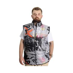 Mode XL 23708 Gri Dik Yaka Kapitone Erkek Yelek