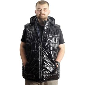 Mode XL 23712 Siyah Kapitone Kapüşonlu Erkek Yelek