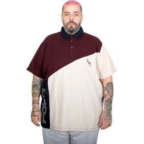 Mode XL 25314 Mürdüm Parçalı Polo Yaka Erkek T-shirt