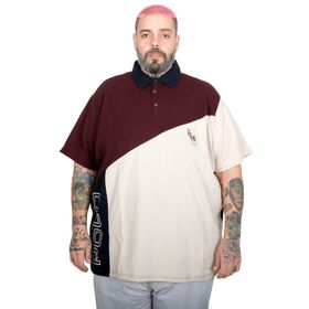 Mode XL 25314 Mürdüm Parçalı Polo Yaka Erkek T-shirt