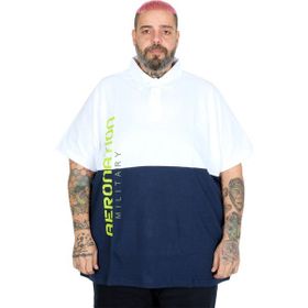 Mode XL 25318 Beyaz Parçalı Polo Yaka Erkek T-shirt
