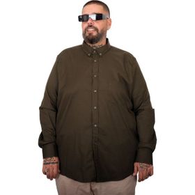 Mode XL 25604 Haki Cepli Gabardin Erkek Gömlek