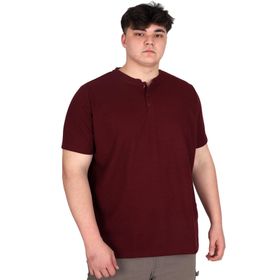 Mode XL U20036 Bordo Hakim Yaka Erkek T-shirt