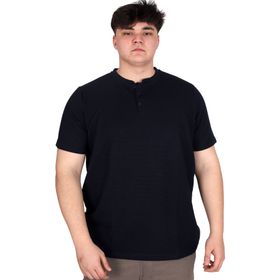 Mode XL U20036 Lacivert Hakim Yaka Erkek T-shirt