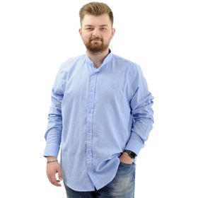Mode XL U20385 Mavi Keten Erkek Gömlek