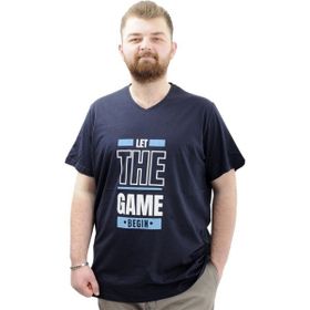 Mode XL U24056 Lacivert Baskılı Erkek T-shirt