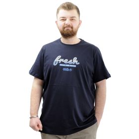 Mode XL U24059 Lacivert Bisiklet Yaka Erkek T-shirt