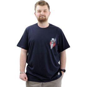 Mode XL U24069 Leaf Lacivert Erkek T-shirt
