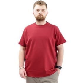 Mode XL U24073 Bordo Bisiklet Yaka Erkek T-shirt