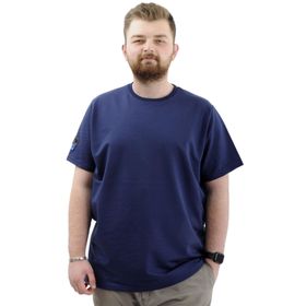 Mode XL U24073 İndigo Bisiklet Yaka Erkek T-shirt