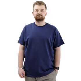 Mode XL U24073 İndigo Bisiklet Yaka Erkek T-shirt