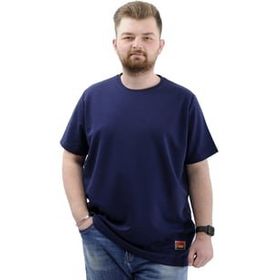 Mode XL U24078 İndigo Bisiklet Yaka Erkek T-shirt