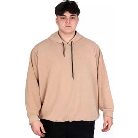 Mode XL U24167 Bej Kapüşonlu Erkek Sweatshirt
