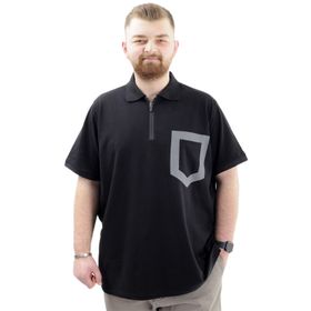 Mode XL U24325 Siyah Polo Yaka Fermuarlı Erkek T-shirt
