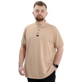 Mode XL U24328 Bej Klasik Polo Yaka Erkek T-shirt
