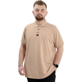 Mode XL U24328 Bej Klasik Polo Yaka Erkek T-shirt