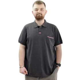 Mode XL U24329 Antrasit Polo Yaka Cepli Erkek T-shirt