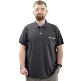 Mode XL U24329 Antrasit Polo Yaka Cepli Erkek T-shirt