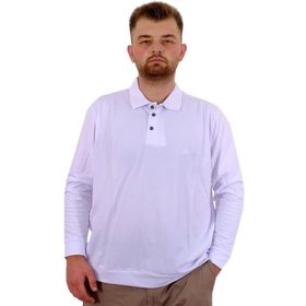 Mode XL U24340 Beyaz Polo Yaka Erkek Sweatshirt