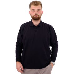 Mode XL U24340 Siyah Polo Yaka Erkek Sweatshirt
