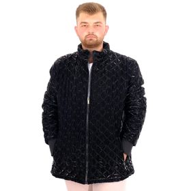 Mode XL U24611 Siyah Dik Yaka Ribanalı Kol Erkek Mont