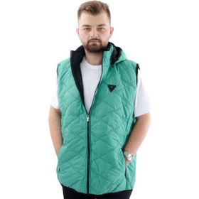 Mode XL U24705 Yeşil Kapüşonlu Şişme Erkek Yelek