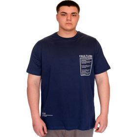 Mode XL U25011 İndigo Bisiklet Yaka Baskılı Erkek T-shirt