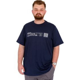 Mode XL U25019 İndigo Bisiklet Yaka Erkek T-shirt