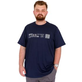 Mode XL U25019 İndigo Bisiklet Yaka Erkek T-shirt