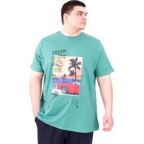 Mode XL U25026 Çağla Yeşili Baskılı Erkek T-shirt