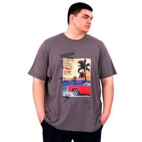 Mode XL U25026 Füme Baskılı Erkek T-shirt