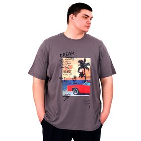 Mode XL U25026 Füme Baskılı Erkek T-shirt