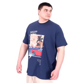Mode XL U25026 İndigo Baskılı Erkek T-shirt