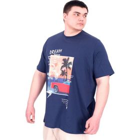 Mode XL U25026 İndigo Baskılı Erkek T-shirt