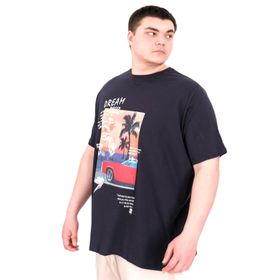 Mode XL U25026 Lacivert Baskılı Erkek T-shirt